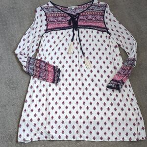 Bohemian Long Sleeve Tunic with Tassels